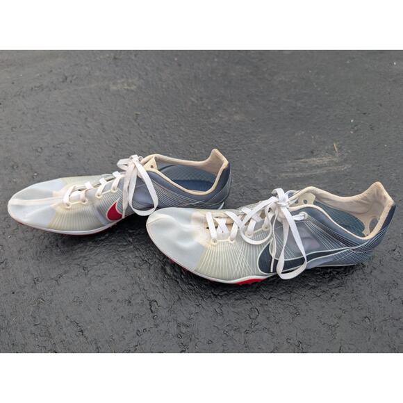 Nike Mens Bowerman Series Track And Field Cleats Sz 8.5 Blue Gray Zoom Victory - Picture 1 of 9